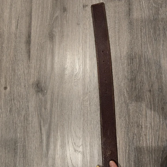 Dolce & Gabbana Brown Leather Belt with Gold and Silver Logo Buckle - Picture 3 of 7